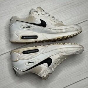 Nike Air Max 90 White Black Athletic Sneakers Shoes -‎ US Size 7